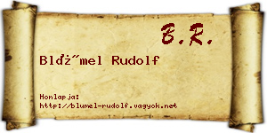 Blümel Rudolf névjegykártya