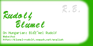 rudolf blumel business card